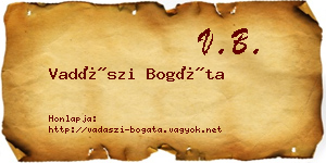 Vadászi Bogáta névjegykártya